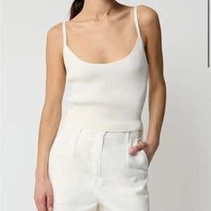 Almina Concept Ivory Ribbed Cami